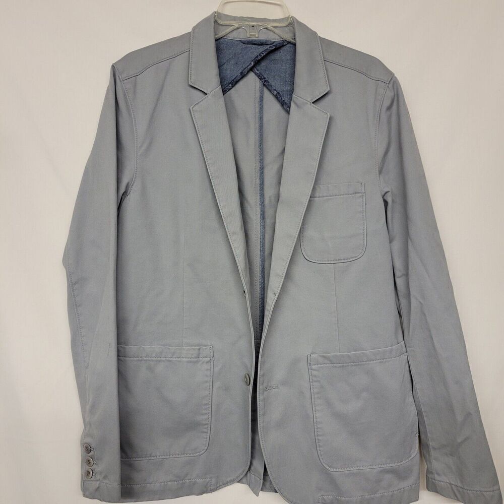 Life After Denim Size Medium Blazer 2 Button Suit Jacket Gray Cotton Shell